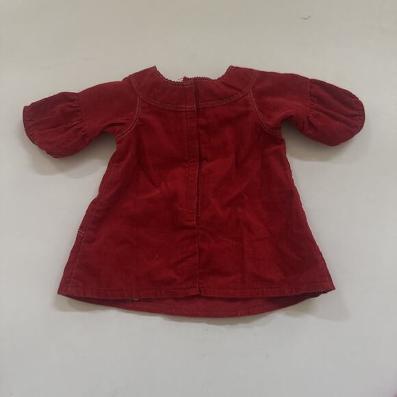 American Girl Bitty Baby Fall Flowers Dress Red Corduroy Boot Hat Doll Clothes - Picture 5 of 10